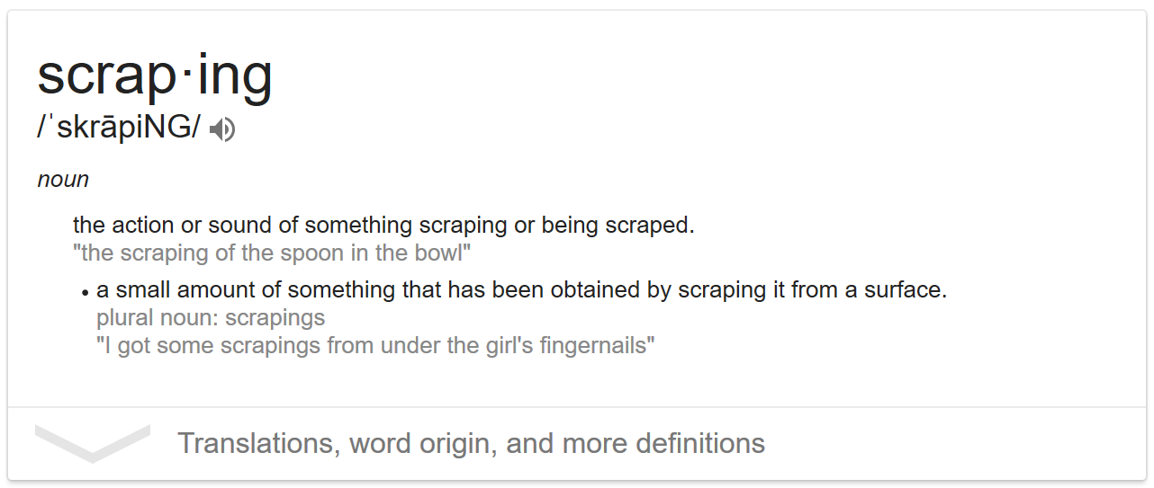 scraping meaning from google